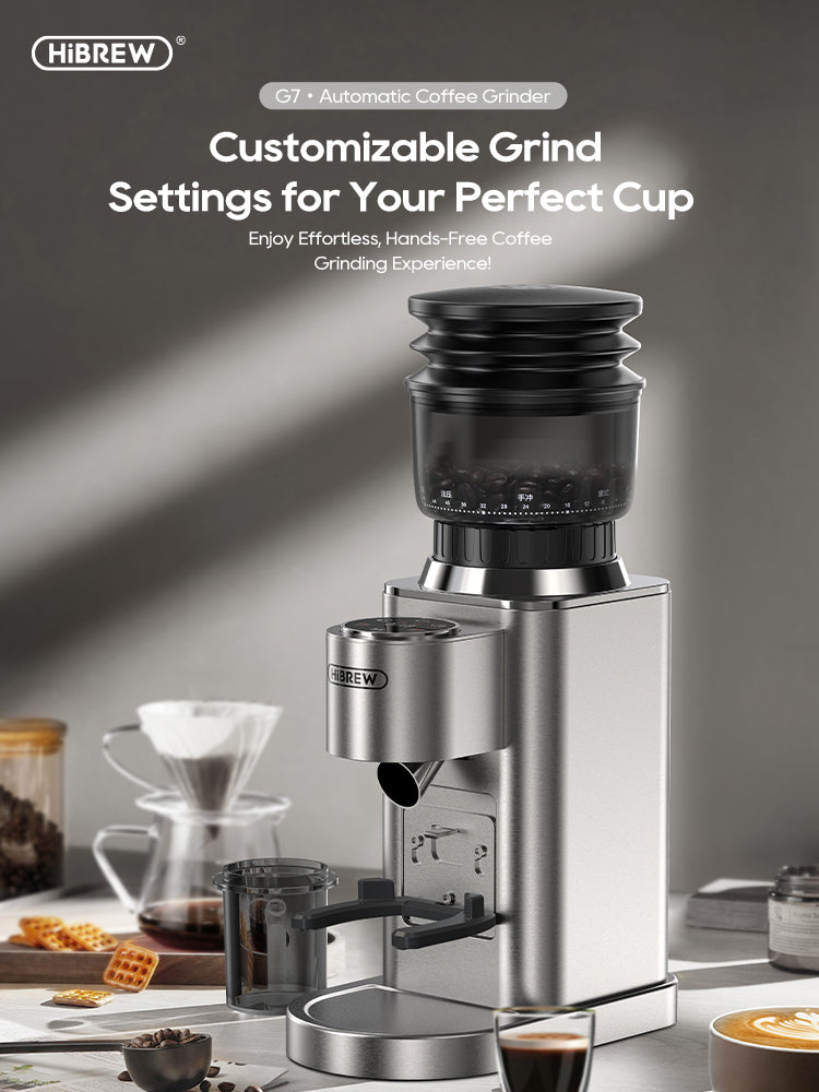 HiBREW Automatic Coffee Grinder with 48 Customizable Grind Settings G7