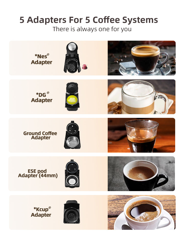 HiBREW 5 in 1 Multiple Capsule Coffee Machine 20Bar H2B Modes