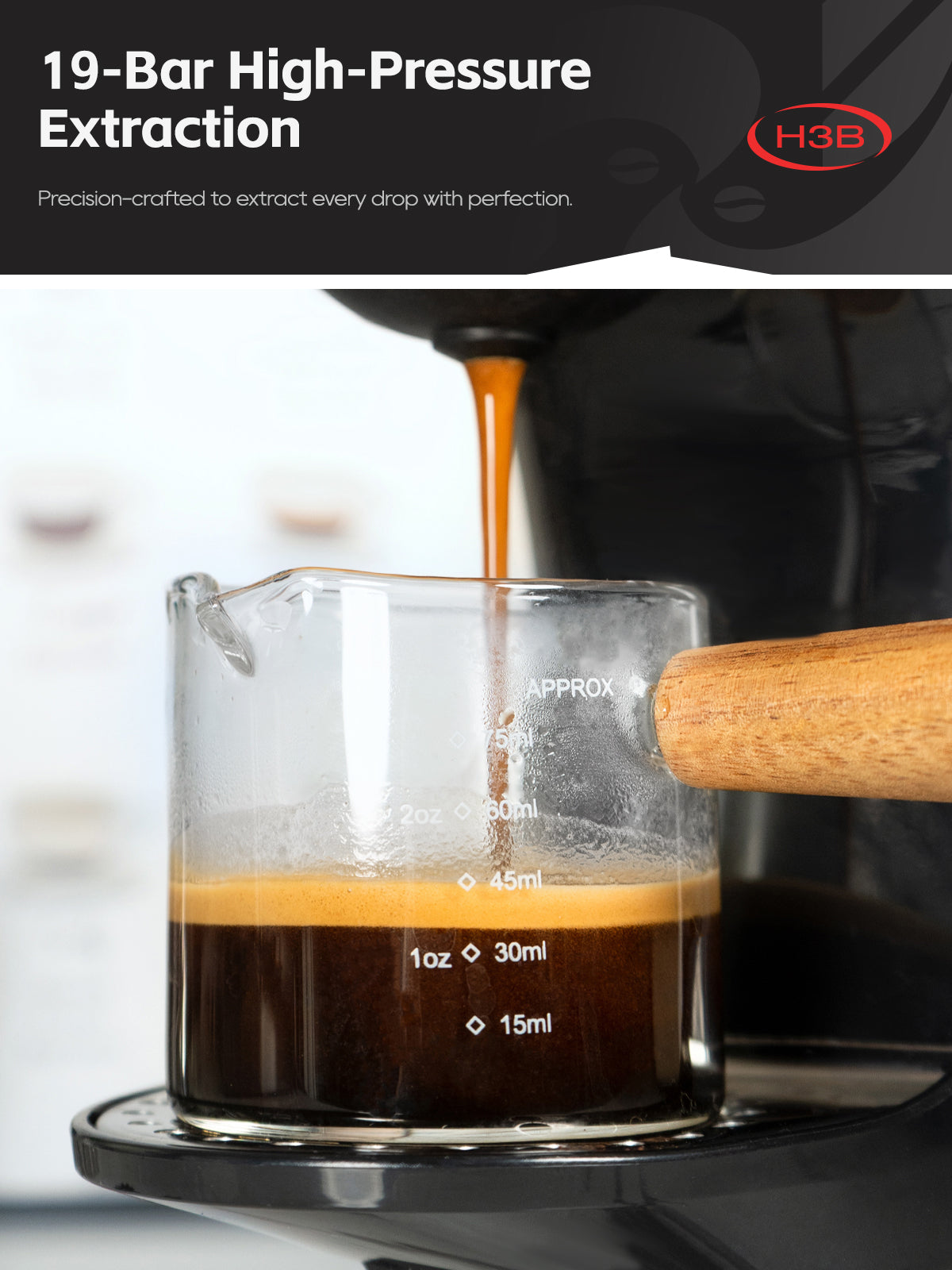 HiBREW H3B 2025 Capsule Coffee Machine – 19Bar Pressure, Works with 3 IN 1