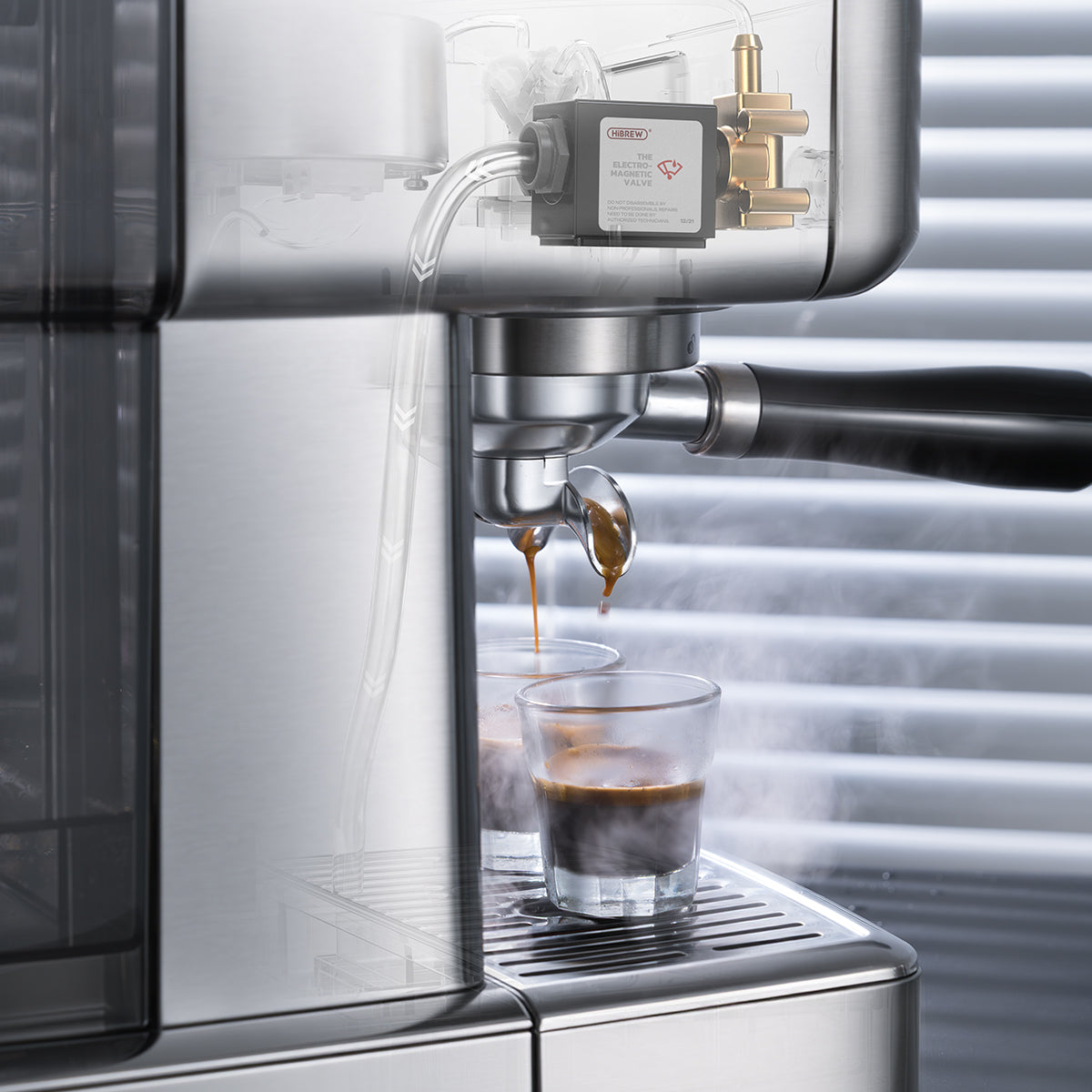 HiBREW H10 Semi-Automatic Espresso Machine | 15Bar Pump | 1.8L Tank | Adjustable Temperature Control