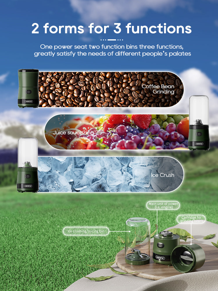 HiBREW Portable 3in1 Electric Coffee Grinder 2000mAh G2