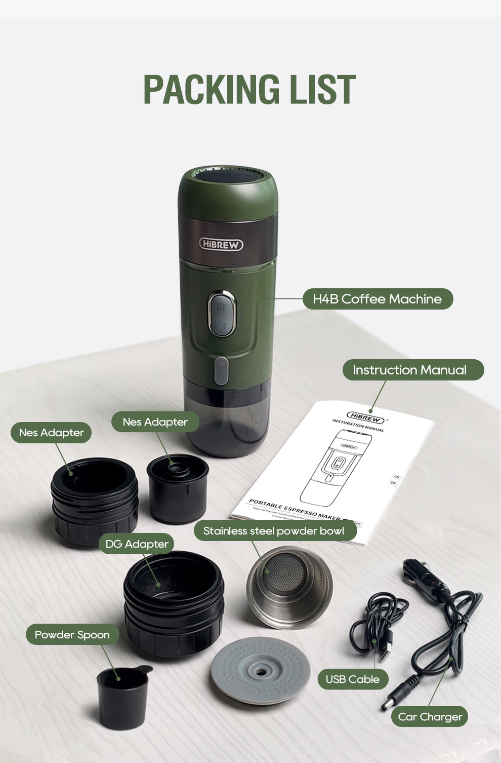 HiBREW Wireless Electric Portable Coffee Machine H4B