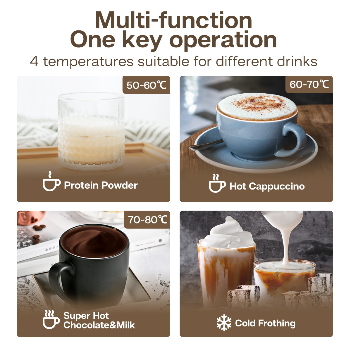HiBREW 4 in 1 Milk Frother Fully automatic Milk Warmer  M3A 