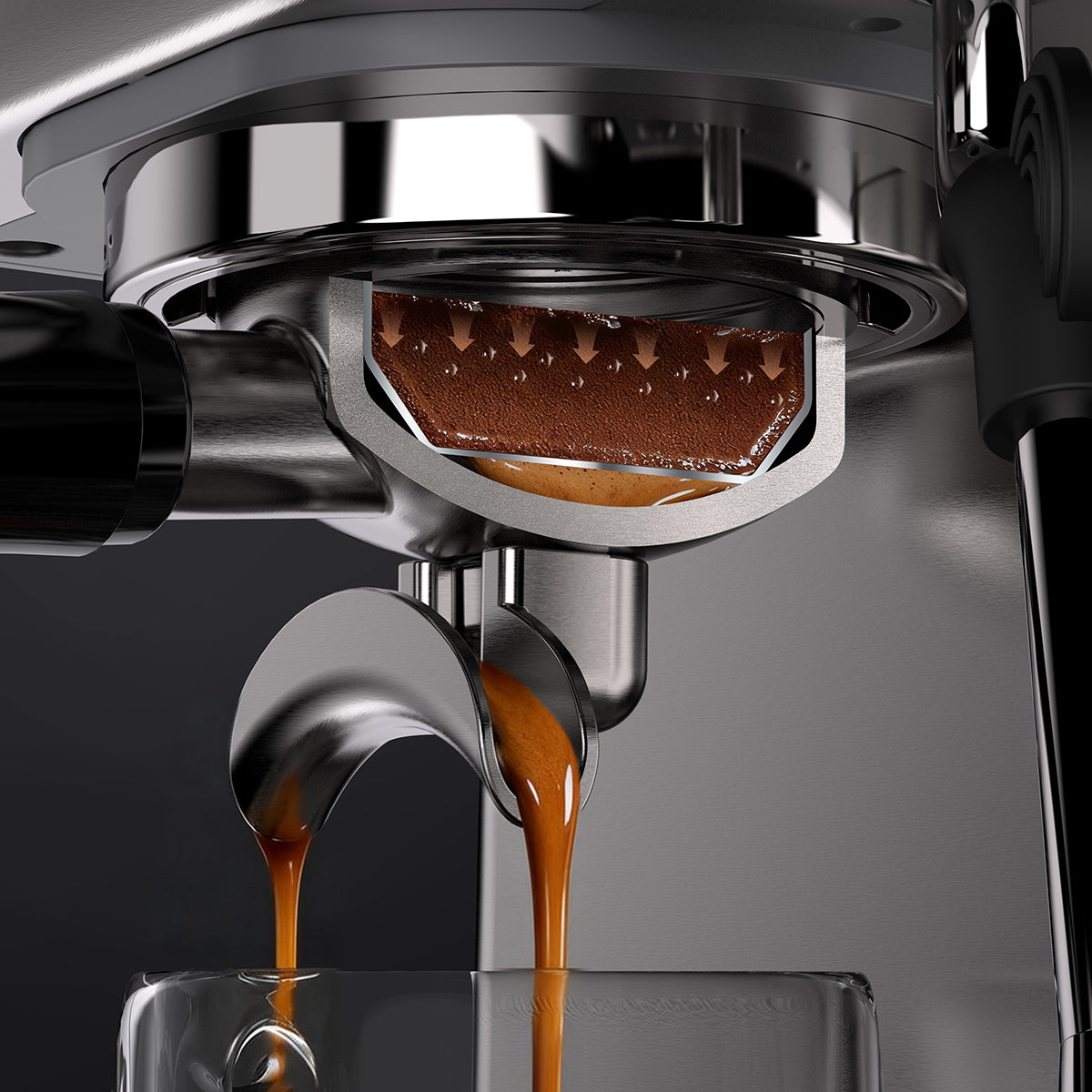 HiBREW H10 Semi-Automatic Espresso Machine | 15Bar Pump | 1.8L Tank | Adjustable Temperature Control