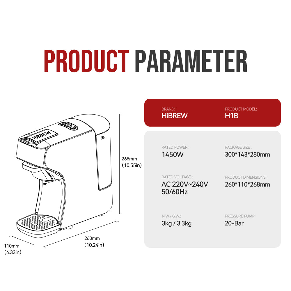 HiBREW 6in1 Capsule Coffee Machine  H1B