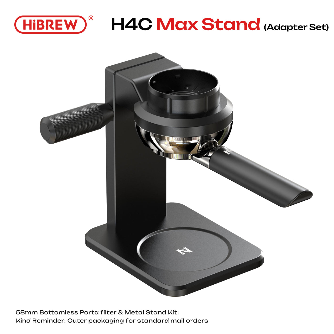 HiBREW H4C Max Stand 58mm Bottomless Portafilter and Metal Stand Kit, Ultra 58 Barista Base Station for H4C Portable Espresso Machine Accessories