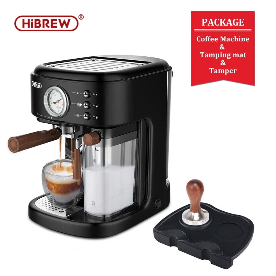 HiBREW Fully Automatic Espresso Cappuccino Latte 19Bar 3 in 1 Coffee Machine Automatic hot milk froth ESE pod&Ground Coffee H8A